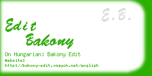 edit bakony business card
